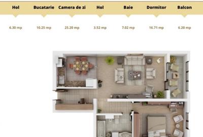 INDISPONIBIL!!! Apartament 2 camere (0 comision) in Isaran residence 75mp utili - 14