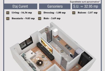 Garsoniera - 33 mp - Decomandata - Militari Residence Garsoniera - 33 mp - Decomandata - Militari Residence - 6