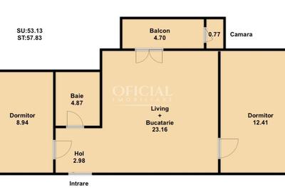 Apartament cu 3 camere semidecomandat în Florești - 7