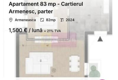 Apartament cu 3 camere decomandat în Armeneasca