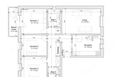 Apartament cu 4 camere decomandat în Unirii - 1