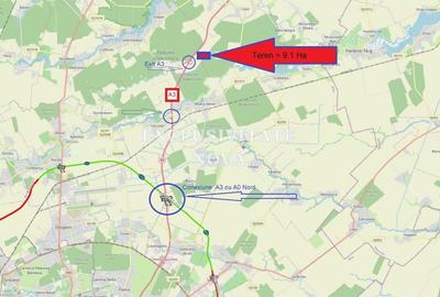 Teren 9Ha -> 16Ha Ha Intravilan , Exit A3 Snagov Ghermanesti Bucuresti-Ploiesti - 10