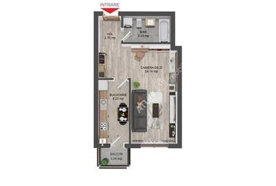 Garsoniera decomandata cu balcon zona Pictor Brana - 4