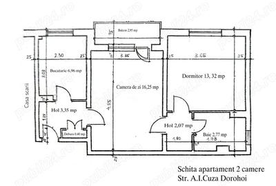 Apartament cu 2 camere semidecomandat în Central