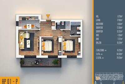 Neofort 84 - Promotie: Parcare cadou Apartament 3 cam,bloc nou Pallady - 16