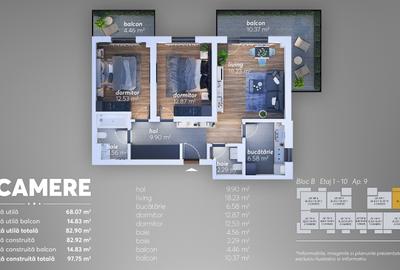 De vanzare Apartament 3 camere tip 6 - Ajustorului Park Residence - 1