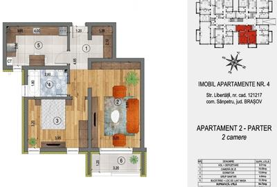 Apartament cu doua camere 55mp, ansamblu cu 4 blocuri tip vila, Sanpetru - 8