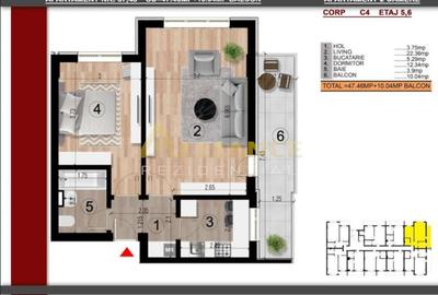 Apartament cu 2 camere decomandat în Central - 5