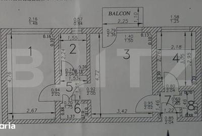 Apartament cu 2 camere semidecomandat în Central