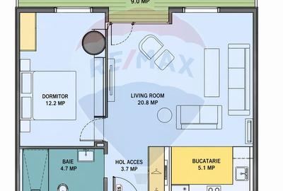 Apartament cu 2 camere decomandat în Pipera - 3
