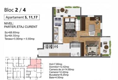 Apartament 3 camere in bloc nou finalizare primavara - 1