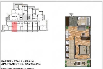 Apartament cu 2 camere decomandat în Central