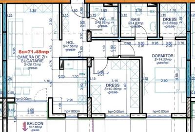 Apartament 3 camere,71,58mp utili,decomandat, Calea Aradului