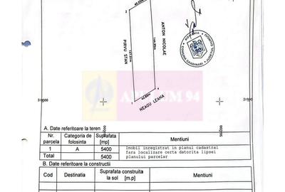 Teren 5400 mp com.Gradinari - 3