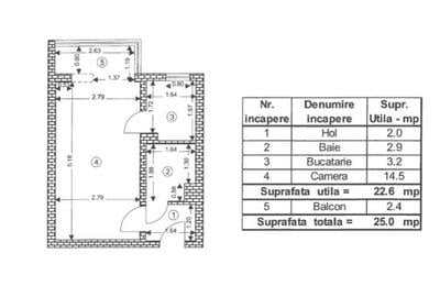 Garsonieră decomandată în Central - 8