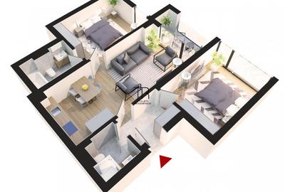 Apartament cu 3 camere decomandat în Sud - 3