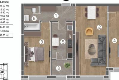 Apartament 3 camere spatios - 8