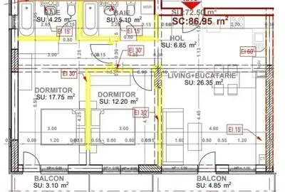 3 camere/ incalzire pardoseala/ finalizat 70,40 mp utili Pallady - 5