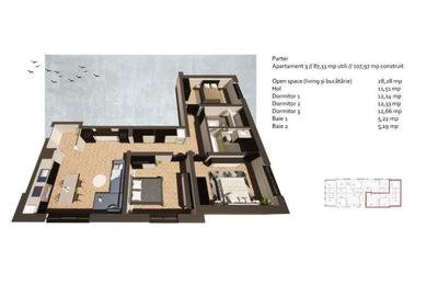 Tautii Magheraus (central) - BLOC NOU - ap. 3 camere, balcon - 7