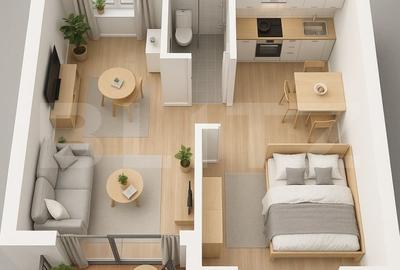 Apartament cu 2 camere decomandat în Tractorul