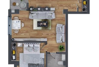 Apartament cu 2 camere în Dacia - 5