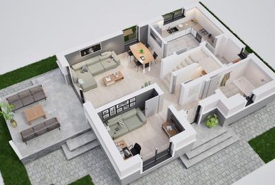 Casă individuală, teren generos și compartimentare eficientă - 0% comision - 18