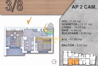 Apartament cu 2 camere decomandat în P-ța Alba Iulia - 3