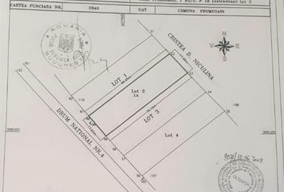 Teren intravilan 5000 mp, deschidere 70 m, Frumusani - DN4, iesire A0 si Centura - 6