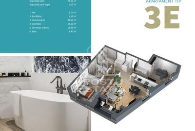 Apartament cu 3 camere, complex rezidential nou, zona Centrala - 3