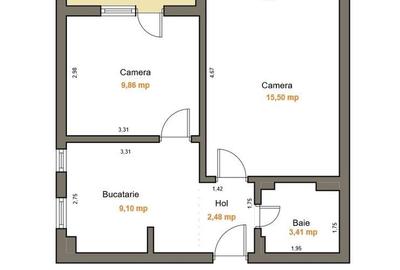Apartament cu 2 camere decomandat în Central - 2