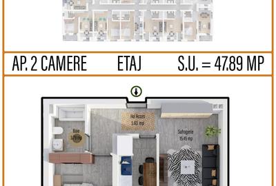 Apartament cu 2 camere decomandat în Militari - 1