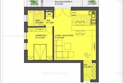 Apartament cu 2 camere + BONUS Loc de Parcare MELITA RESIDENCE - 4