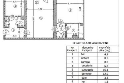 Apartament cu 2 camere semidecomandat în Nord - 1