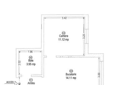 Garsonieră decomandată în Alfa - 1