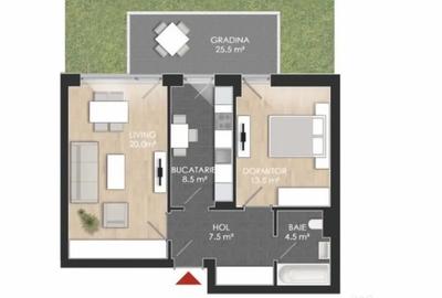 Apartament cu 2 camere decomandat în Străulești - 2