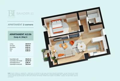 Apartament 2 camere direct de la dezvoltator