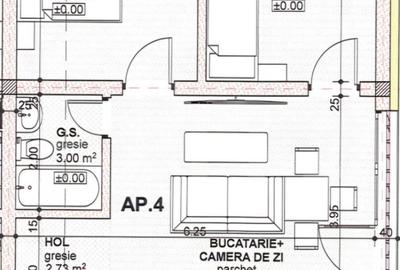 Apartament cu 3 camere, 1 bai, decomandat Calea Moldovei, s - 15