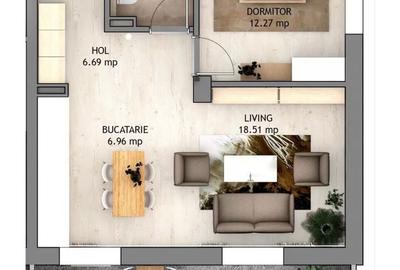 Apartament cu 2 camere semidecomandat în Șelimbăr
