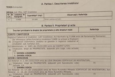 Teren de 10000 mp, în Grădiștea - 6