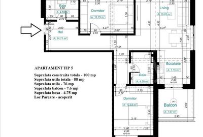 BLOC NOU | 3 camere | 107 mpc  | boxa 5 mp BLOC NOU | 3 camere | 107 mpc  | boxa 5 mp - 13