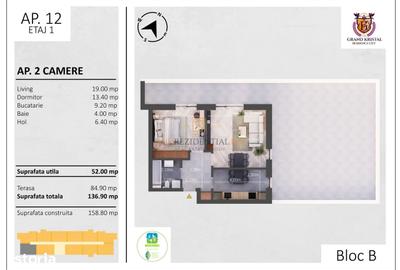 Apartament cu 2 camere în Sud - 11