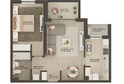 Apartament 2 camere cu boxa si loc de parcare in Afi City - 4