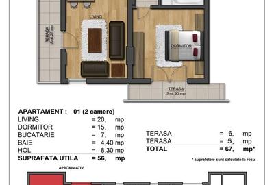 De vanzare apartament 2 camere, strada Safirului Bragadiru - 8