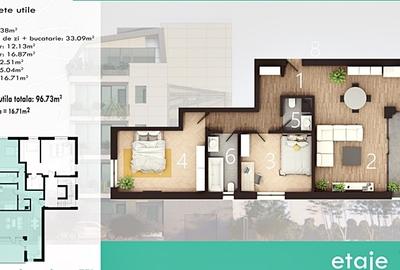 Apartament cu 3 camere decomandat în Dacia - 20