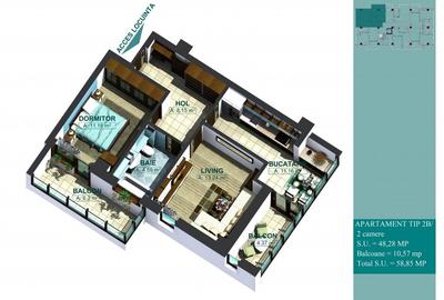 Apartament cu 2 camere decomandat în Tudor Vladimirescu