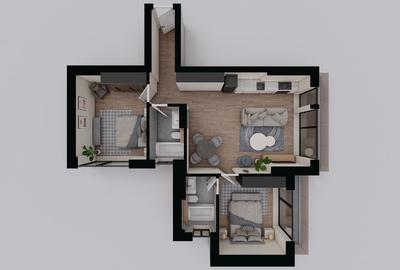 Apartament cu 3 camere semidecomandat în Central - 11