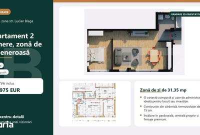 Apartament cu 2 camere în Calea Moldovei