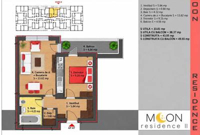 Apartament cu 2 camere decomandat în Central