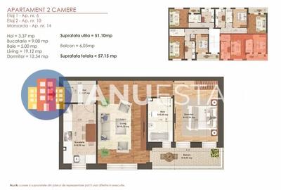 Apartament cu 2 camere decomandat în Central