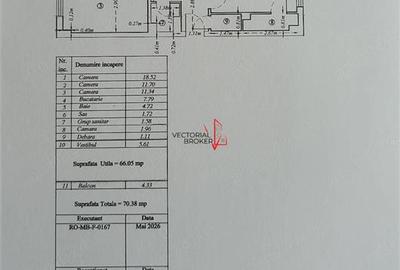 Apartament cu 3 camere decomandat în Tei